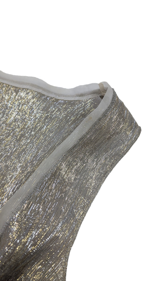 Dolce & Gabbana Metallic-Top Silber/Gold Vintage Damen